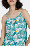 Zivame Blotched Bloom Woven Mid Length Nightdress -Florida Key — thumbnail 5